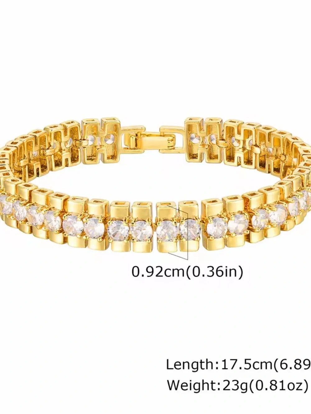 14 K gold plated Cubic Zirconia Chunky bracelet for women